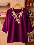 Women embroidery Rayon Kurti & Printed Palazzo Set