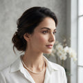 Stylish White Glass Pearl Necklace Set for Girls & Women | Traditional Imitation Pearl Necklace for Women | Pearl Choker Necklace for Women