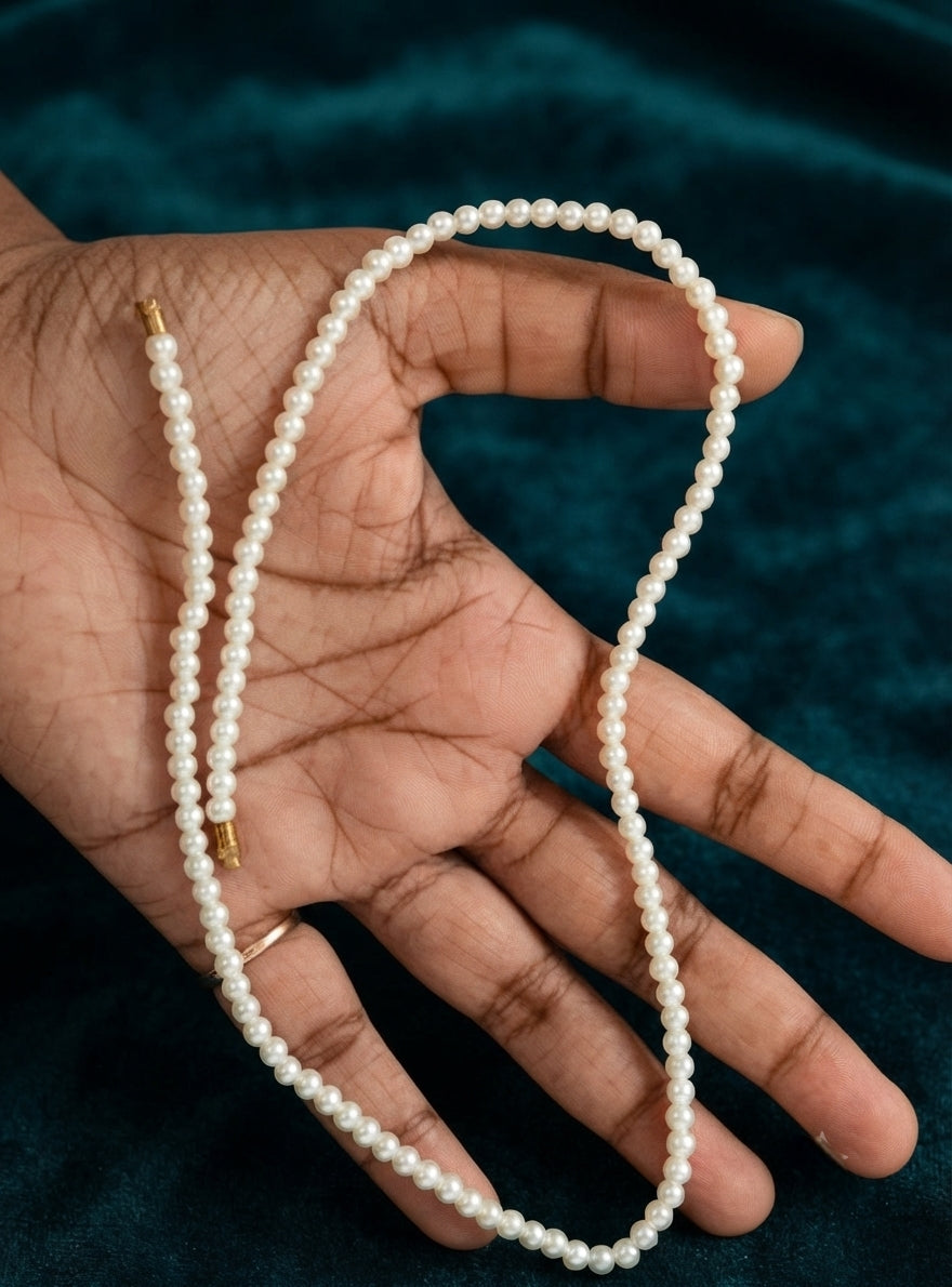 Stylish White Glass Pearl Necklace Set for Girls & Women | Traditional Imitation Pearl Necklace for Women | Pearl Choker Necklace for Women