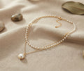 Fancy Chain Pendant With Pearl Dual Chain