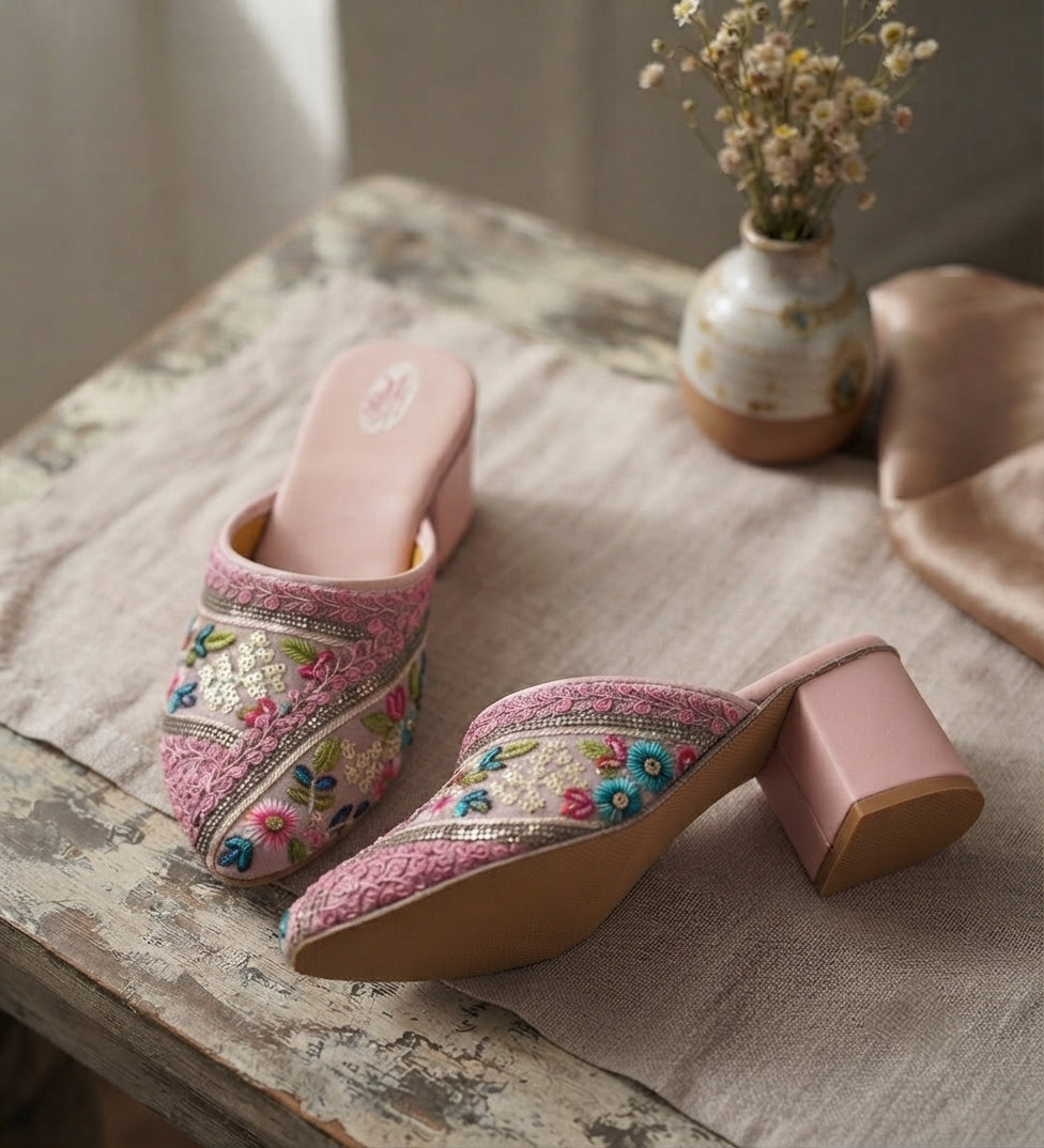 heel Embroidery Half multi jutis for women