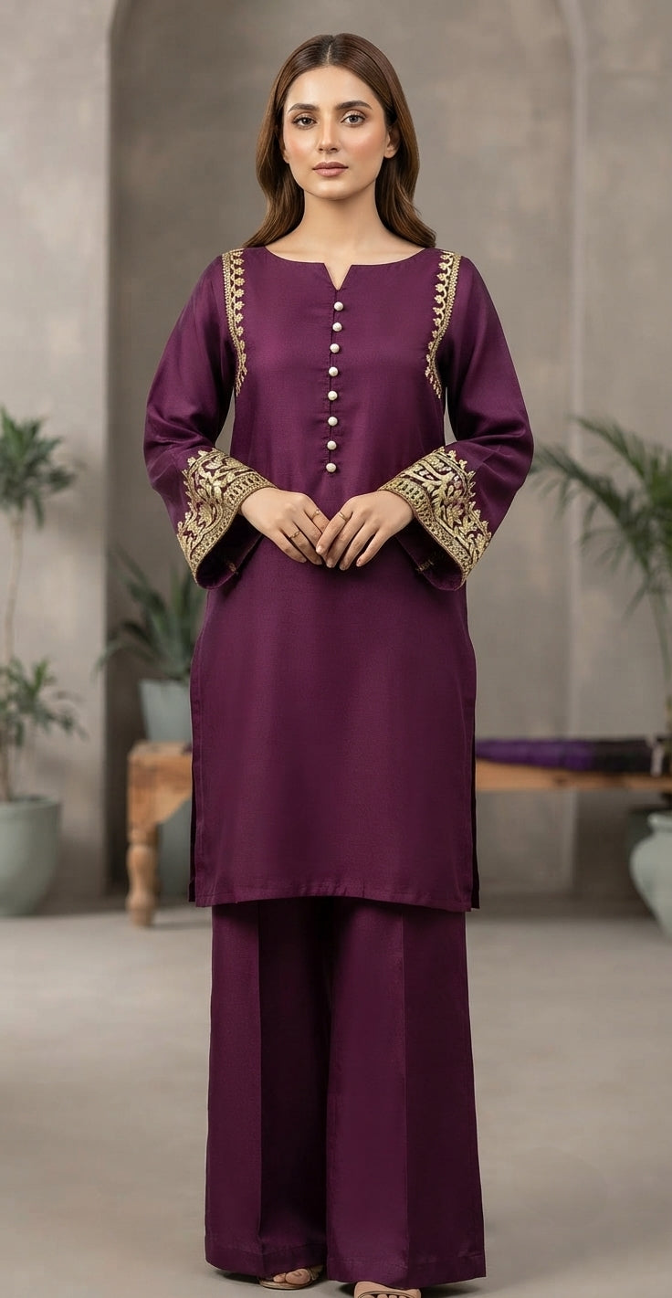 Ethnic Motifs Embroidered Regular Thread Work Kurta with Plazo