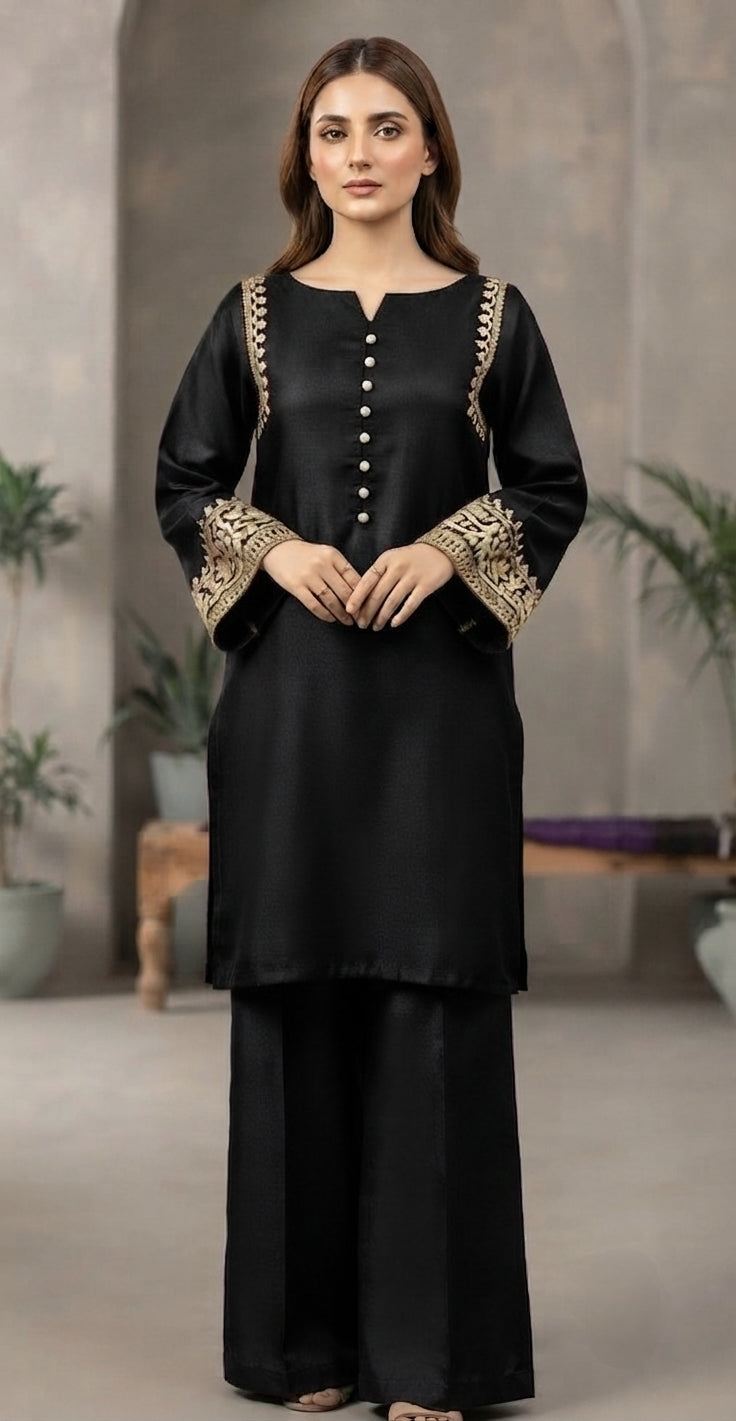 Ethnic Motifs Embroidered Regular Thread Work Kurta with Plazo
