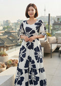 Full-flare white gown