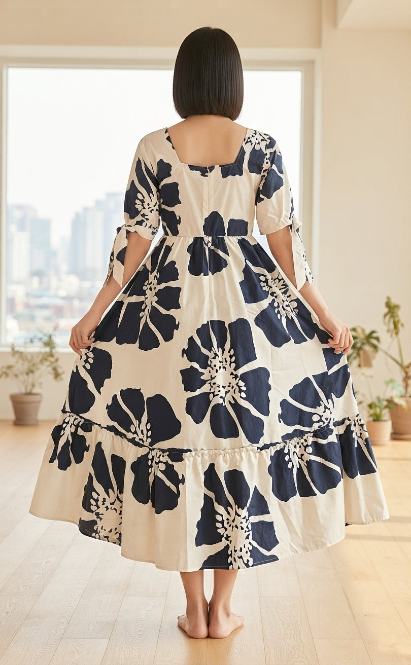 Full-flare white gown