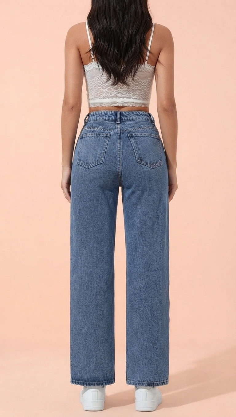STRAIGHT BOTTOM BLUE JEANS