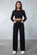 Straight fit black jeans for women