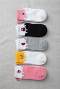 Multicolor Women ankle Socks 5 pairs
